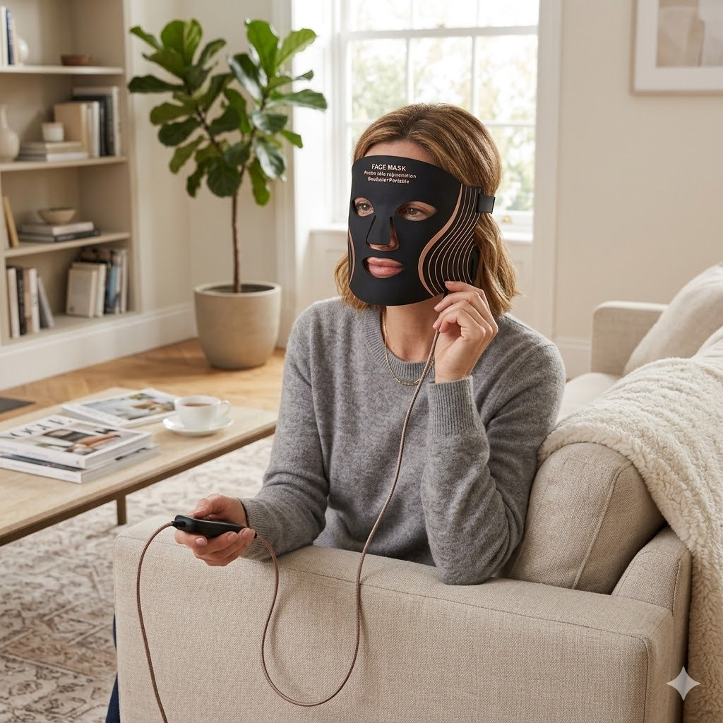 "Silicone LED Photon Skin Mask – Pro Version (Seven-Color LED, Infrared) for Home Use"