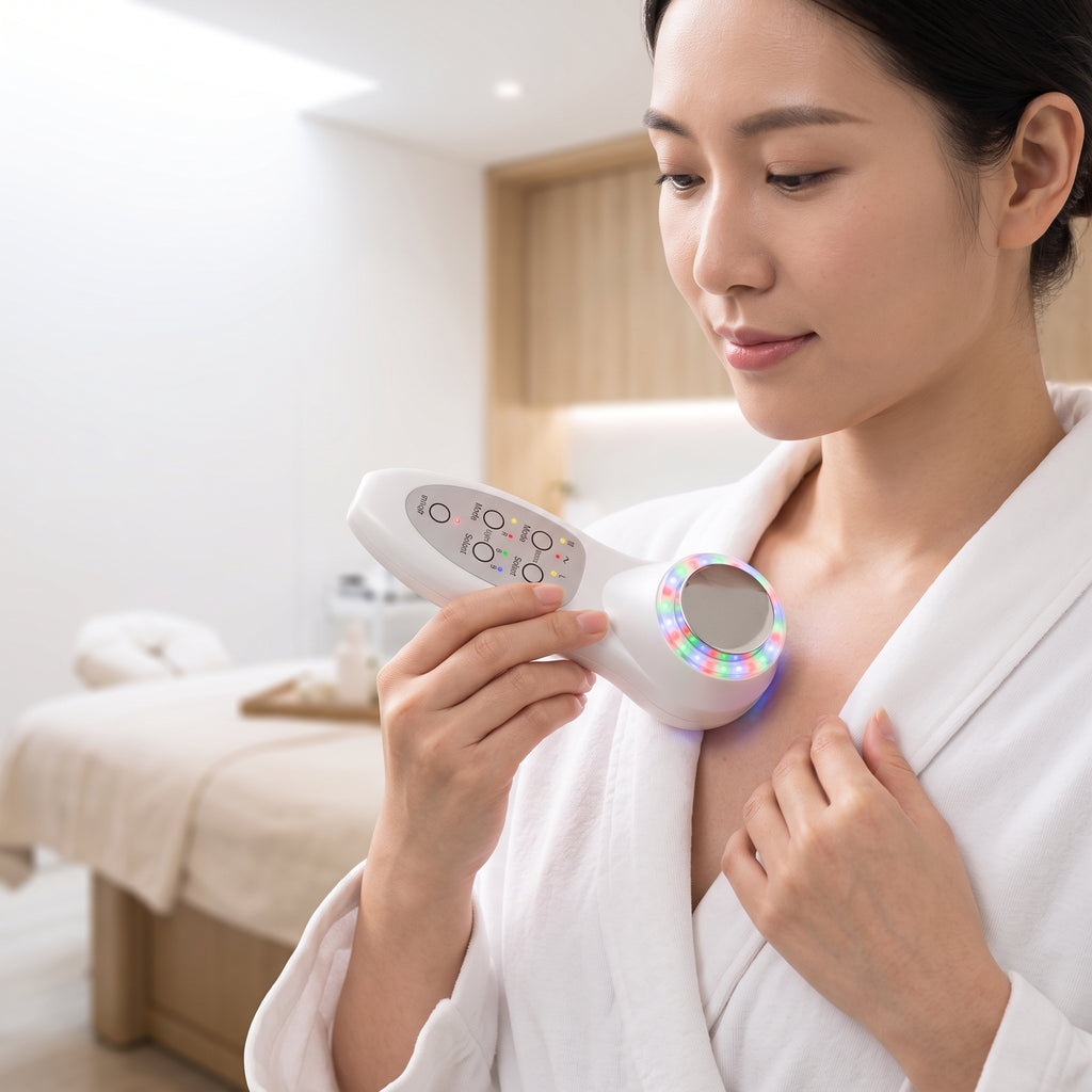 Studio photo of LED Light Therapy Skin Rejuvenation Device For Professional Beauty Care in lifestyle