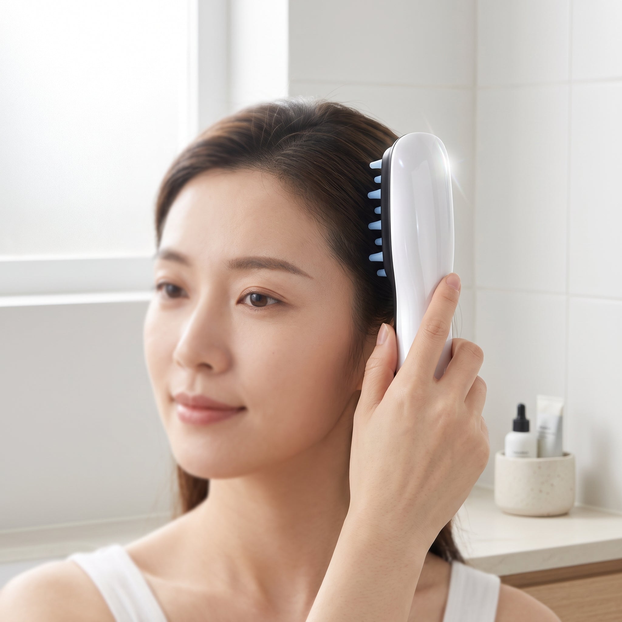 Studio photo of Infrared Laser Hair Growth Comb For Thinning Hair And Scalp Massage in lifestyle